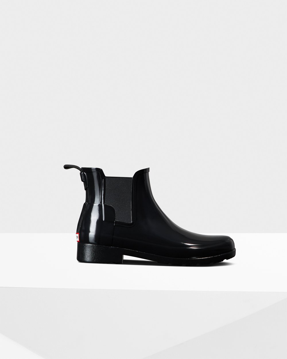 Chelsea Boots Dam - Hunter Refined Gloss Slim Fit - Svarta - 542816-MAE